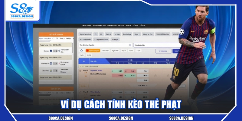 Ví dụ cách tính kèo thẻ phạt